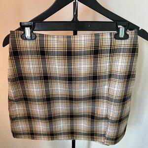 Urban Outfitters Plaid Mini Skirt - Black and Cream